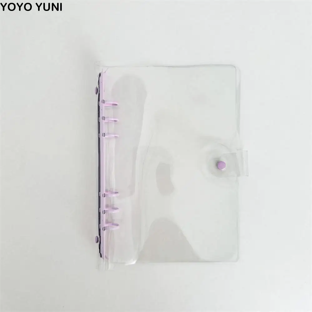 

PVC and Metal A5 Binder 6-hole Multiple Colors Loose Leaf Notebook Shell Transparent Waterproof Photocards Holder Students