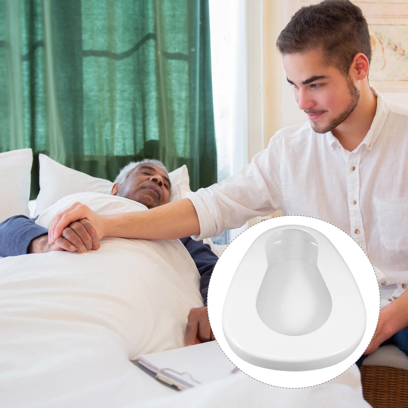 

Enamel Bedpan Durable Portable Bed Pans Bedridden Seniors Nursing Use Bed Pan for Elderly Patients Urinal Chamber Pots for Women