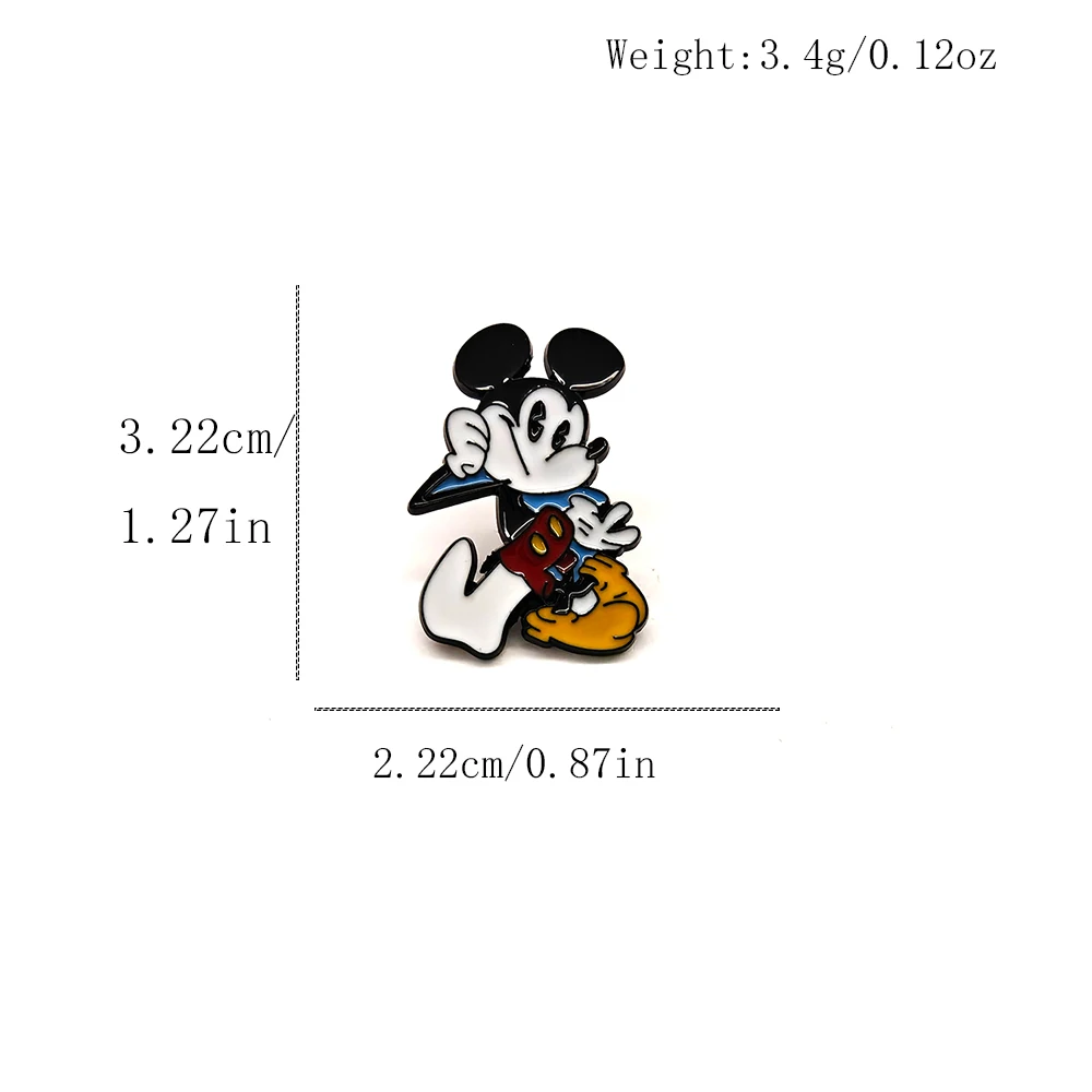 Mickey Minnie Cute Enamel Pins Cartoon Disney Brooches Lapel Badges Briefcase Backpacks Accessories Decoration Jewelry For Women