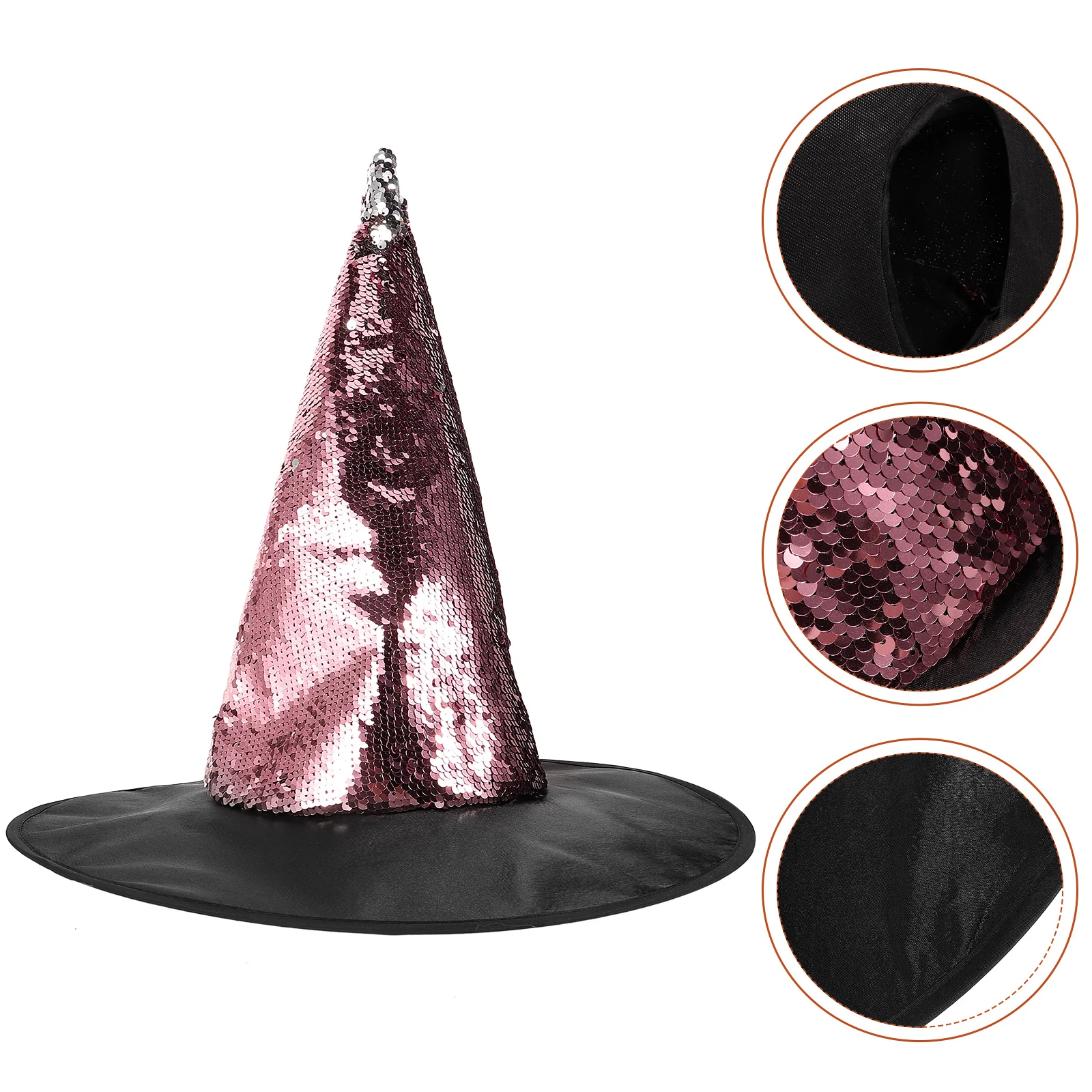 

Witch Hat Halloween Headdress Unisex Costume Novelty Outdoor Witches Hats Women Fabric Fancy Headwear Miss Party Cosplay