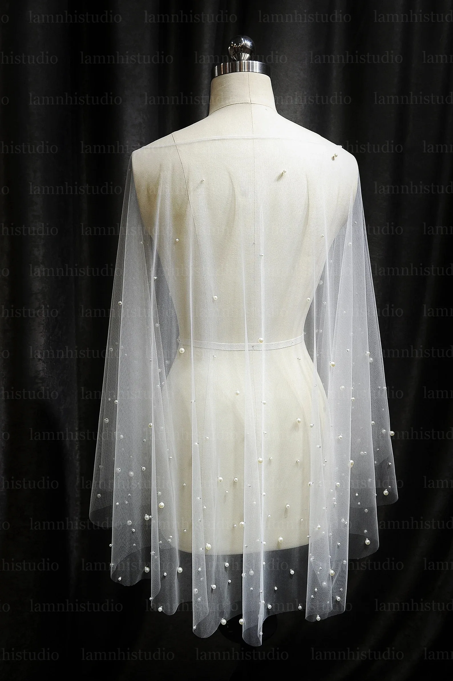 Parel Cape Bruiloft Bruidssluier Capelet Cover Voor Bridal Custom Cape Sluier Voor Vrouw