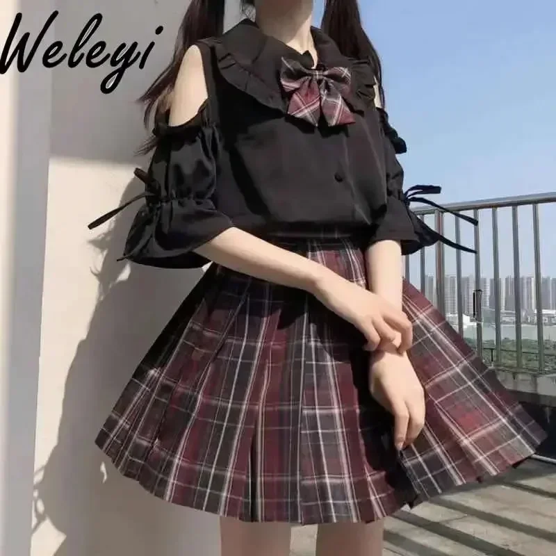 Sweet Jirai Kei Clothes Lolita Women\'s Bow Shirt Student 2024 Spring and Summer New Cute Doll Neck Long Sleeve Blouse Female