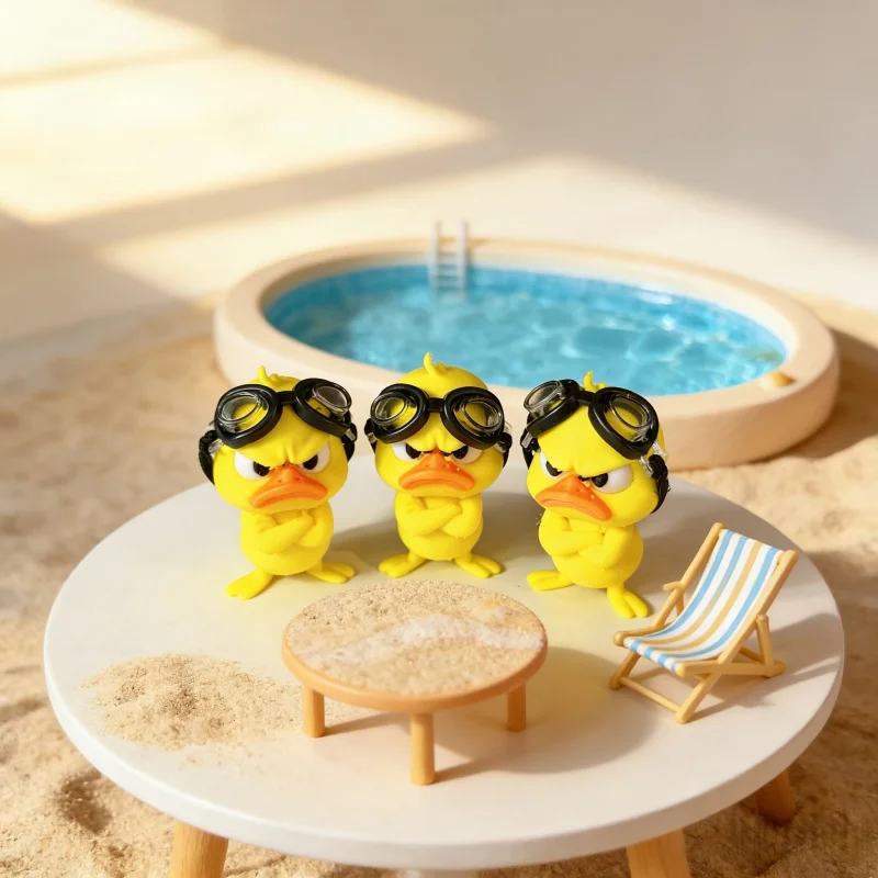 Niedliche Wütende Enten-Figur mit Schutzbrille, Deko für Schreibtisch, Bücherregal, Innen- und Außenbereich, Perfektes Geschenk für Freunde