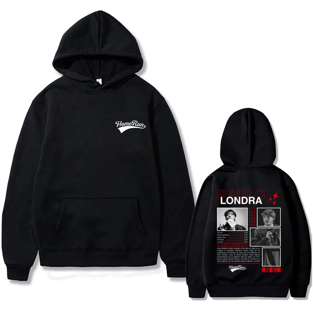 Rapper Paulo Londra Homerun Music Album Cover Hoodie Men Women Hip Hop Vintage Oversized Sweatshirt Men's Fashion Casual Hoodies