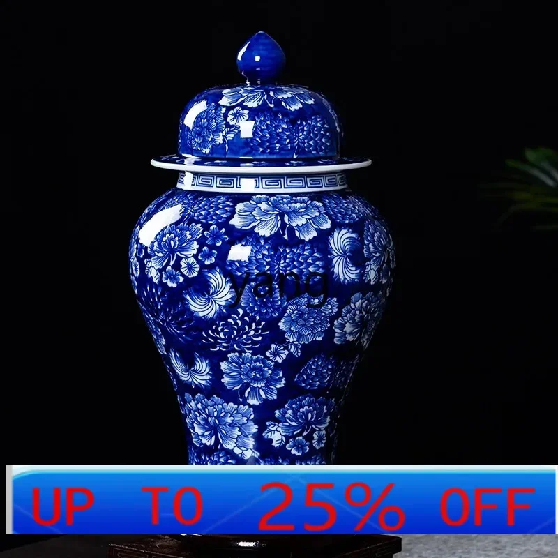 

LH ceramic vase retro hand-painted blue and white porcelain home TV cabinet porcelain ornament