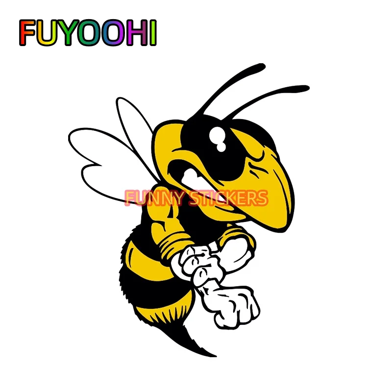 FUYOOHI Exterior Accessories Decal Cartoon Angry Bee Car Sticker Decals Waterproof Decoration Animal Graphic