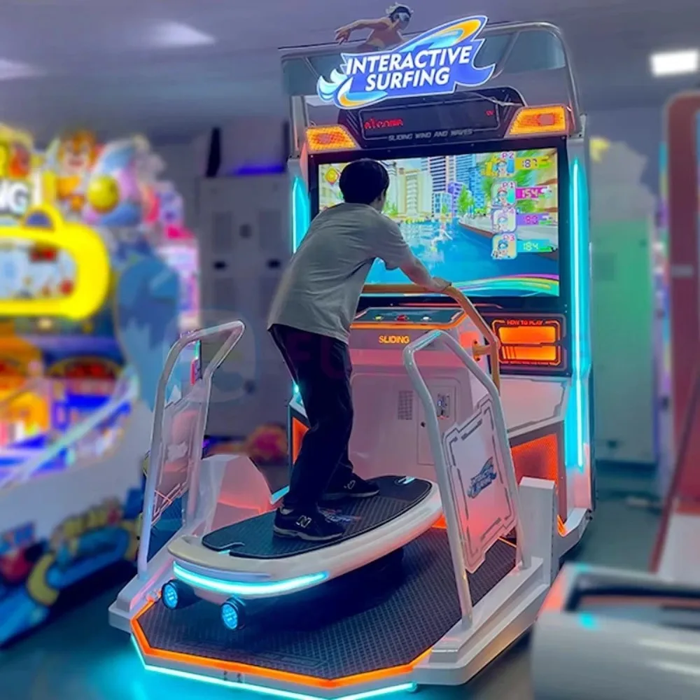 Indoor Amusement Park, AR Surfing Simulator, Interactive Digital Surfing Game Machine, Immersive Entertainment Experience