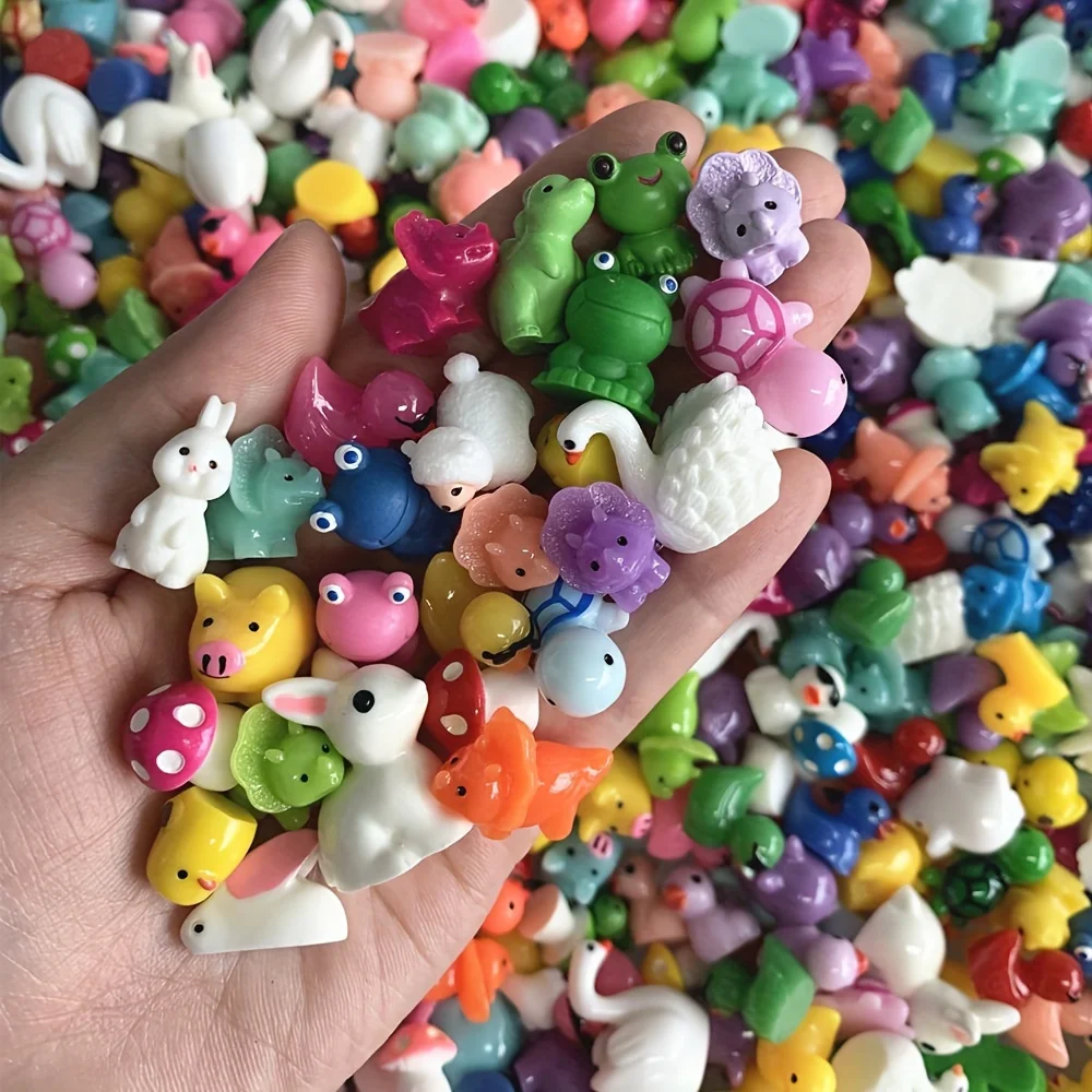 مجموعة من 8، 16، 32، أو 64 تماثيل صغيرة متنوعة من الراتنج على شكل حيوانات وفطر، مثالية للحدائق الخيالية ذاتية الصنع، والمناظر الطبيعية الصغيرة، Aq #4