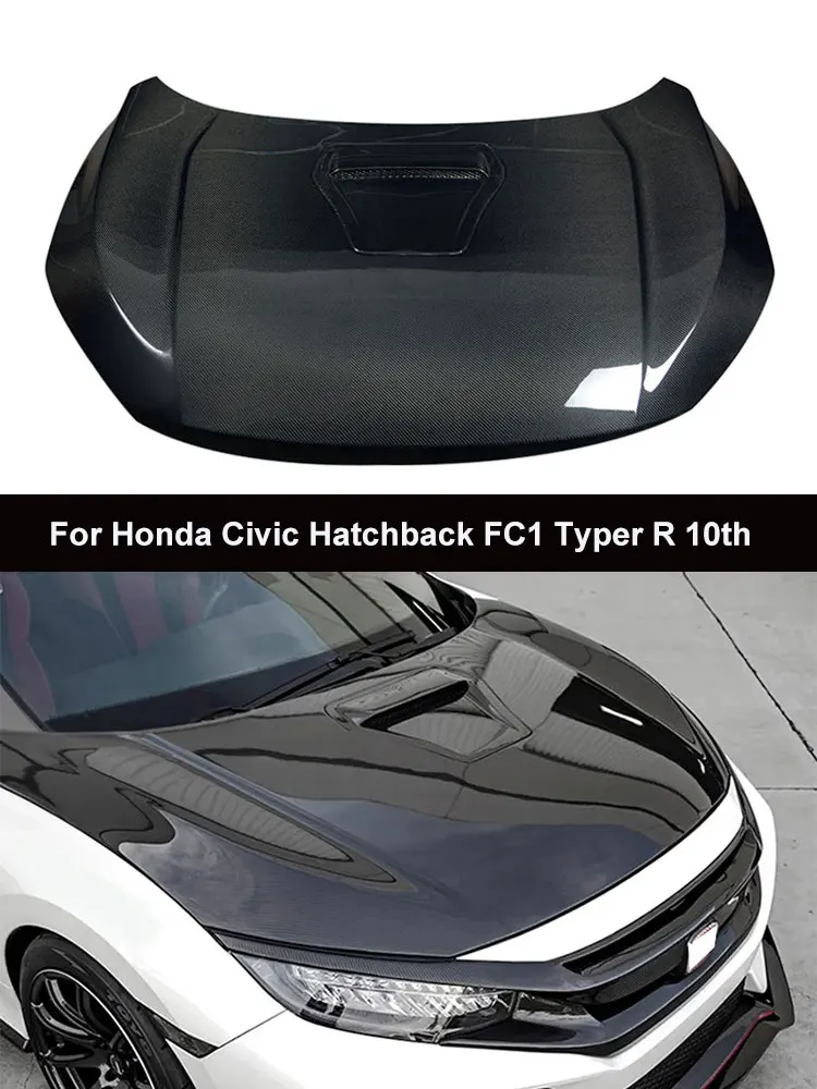 

Custom Carbon Fiber Car Engine Hood Bonnet Vent for Honda Civic Hatchback Fc1 Typer R 10th