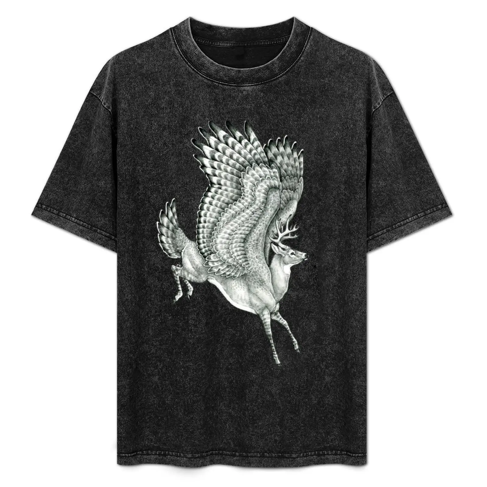 

Winged Deer T-Shirt t shirts cotton 100% man t shirt cotton T-Shirt