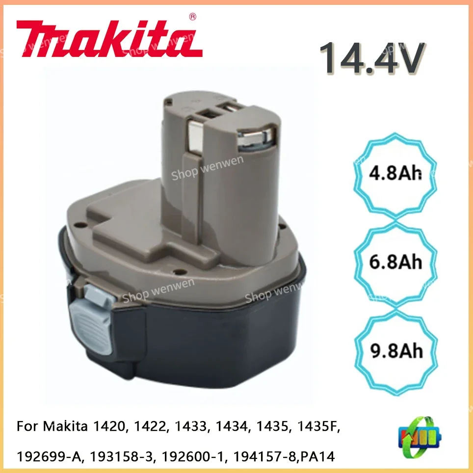 

Makita 100% оригинальный 14,4 V 4800mAh 6800mAh 9800mAh Ni-MH аккумулятор для электроинструмента Makita PA14 1422 1420 192600-1 6281D 6280D