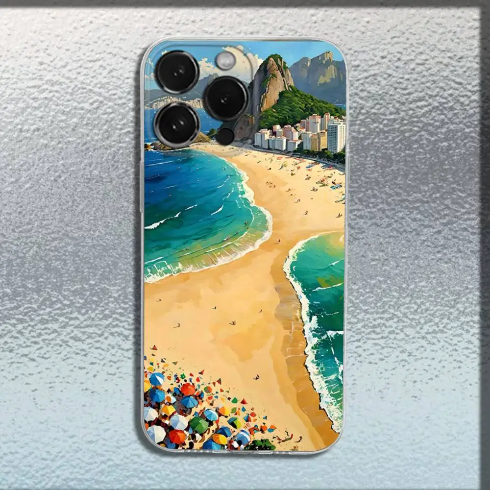 حافظة هاتف City Brazil Rio de Janeiro لهاتف iPhone 16,15,14,13,12,11 Plus,Pro,Max,XR,XS,Plus,E,SE4,غطاء شفاف صغير #2