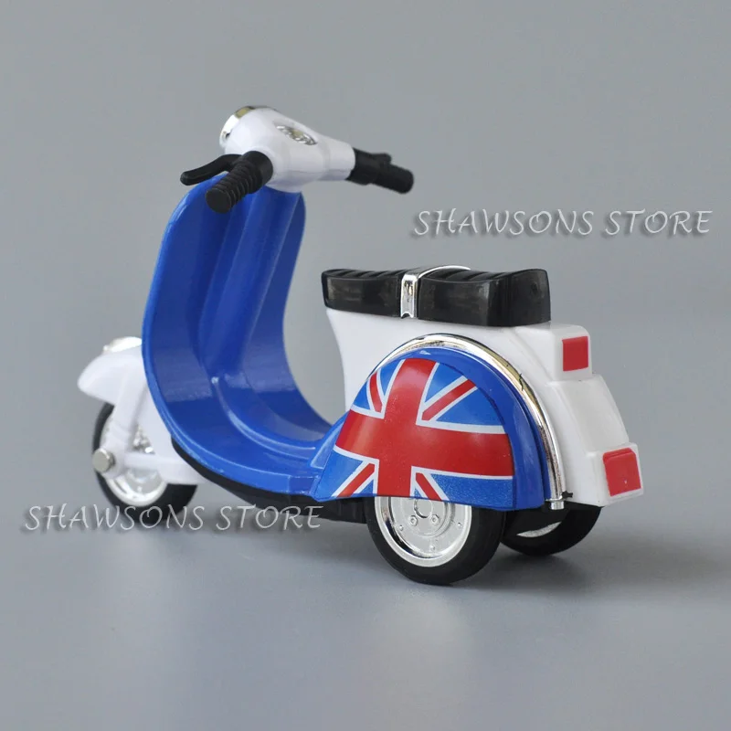 1:18 Scale Diecast Motorcycle Model Toys Scooter Vespa Pull Back Miniature Replica For Kids