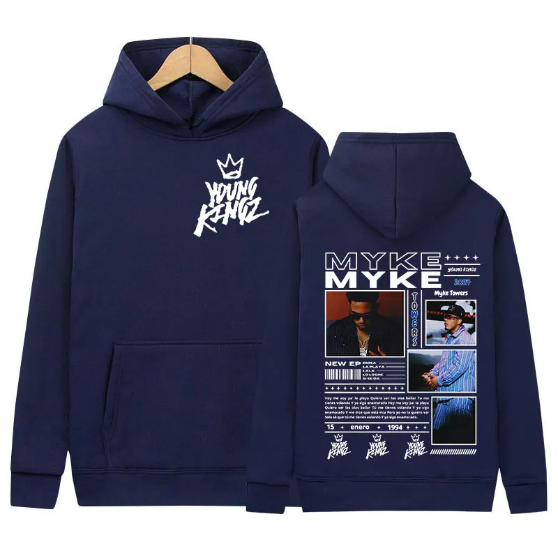 Rapper Myke Towers Album Print Pullover Hoodie Men Women Retro Fashion High Quality Sweatshirt Hip Hop Clothing Oversized Hooded