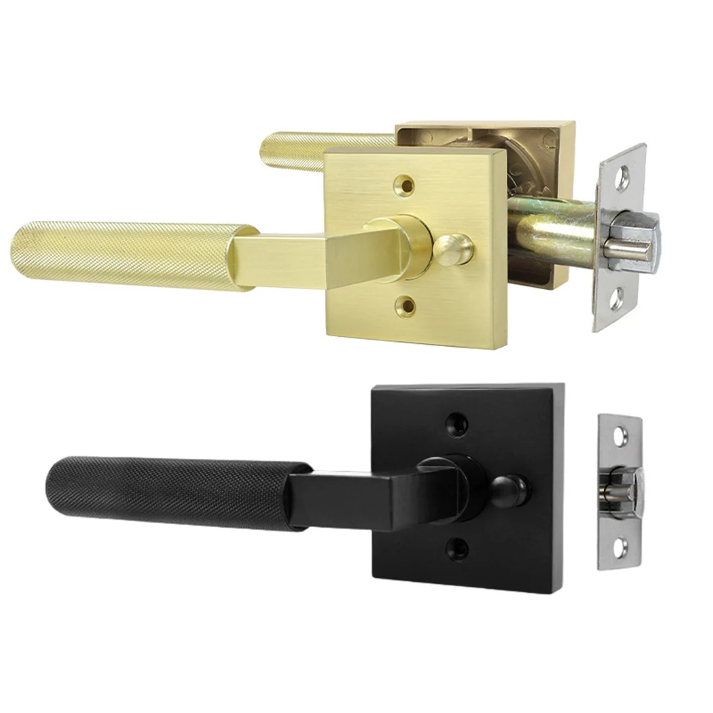 1pc Zinc Alloy Stylish Gold Privacy Door Handles Bathroom Lock For Left Right Sided Doors Easy Installation