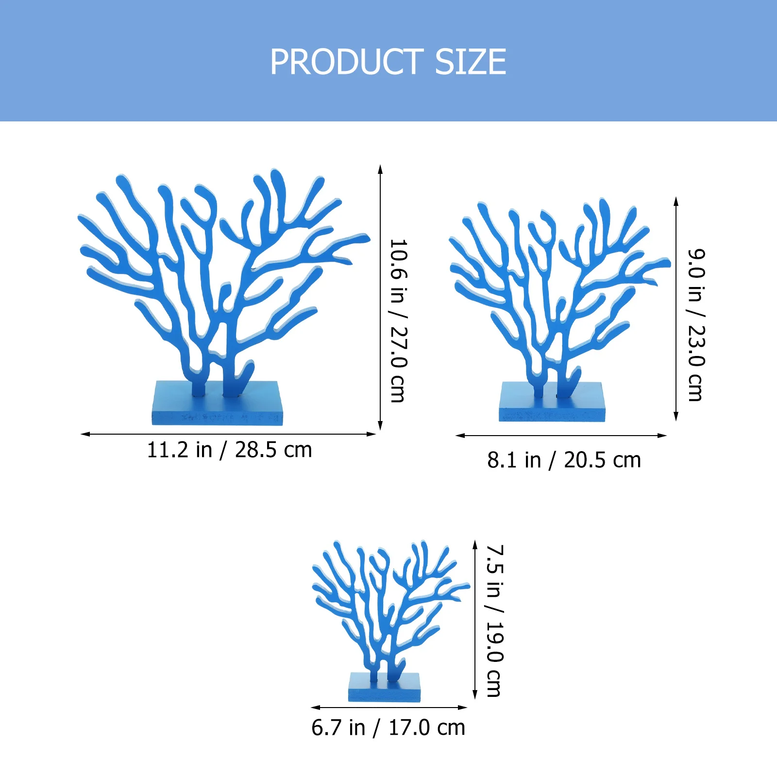 

3Pcs Wood Coral Decor Mediterranean Style Wood Craft Tabletop Ornament Ocean Themed Coastal Home Decor Ocean Themed Decoration