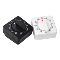 60 Minutes Mechanical Timer Square Kitchen Cooking Baking Reminder Clock Digital Study Training Timer Countdown Stopwatch