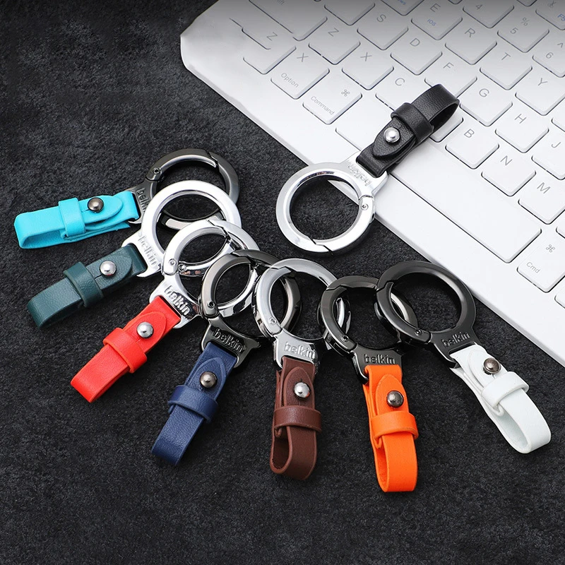 Personalized Anti Loss Key Pendant Leather Keychain Car Key Holder Portable Carabiner Waist Belt Buckle Durable Key Ring For Men