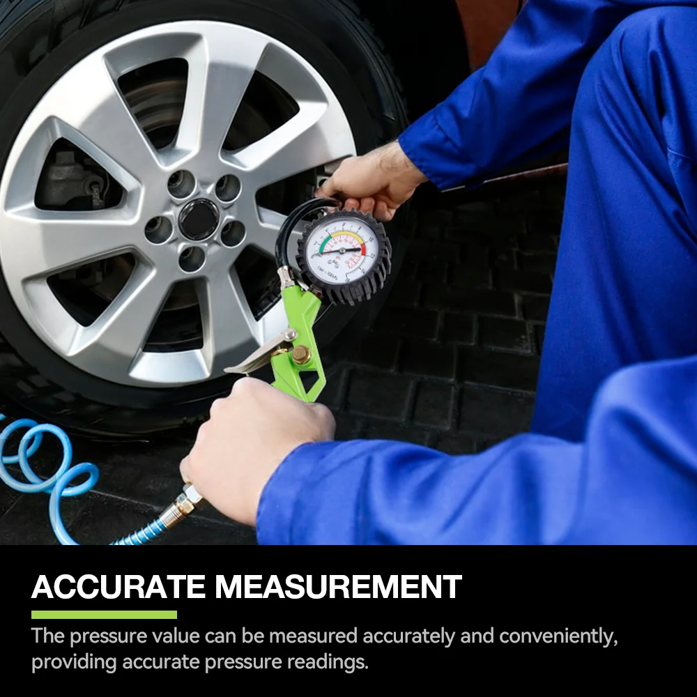 220PSI Tire Pressure Gun Tire Pressure Monitoring Gauge, Detachable Interface, Inflator Pump Tool, For Cars/Motorcycles/Bicycles