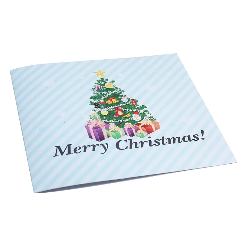 10PCS Colour Printing Three-Dimensional Christmas Tree 3D Greeting Card Christmas 3D Card Blessing Thanksgiving New Year Gift