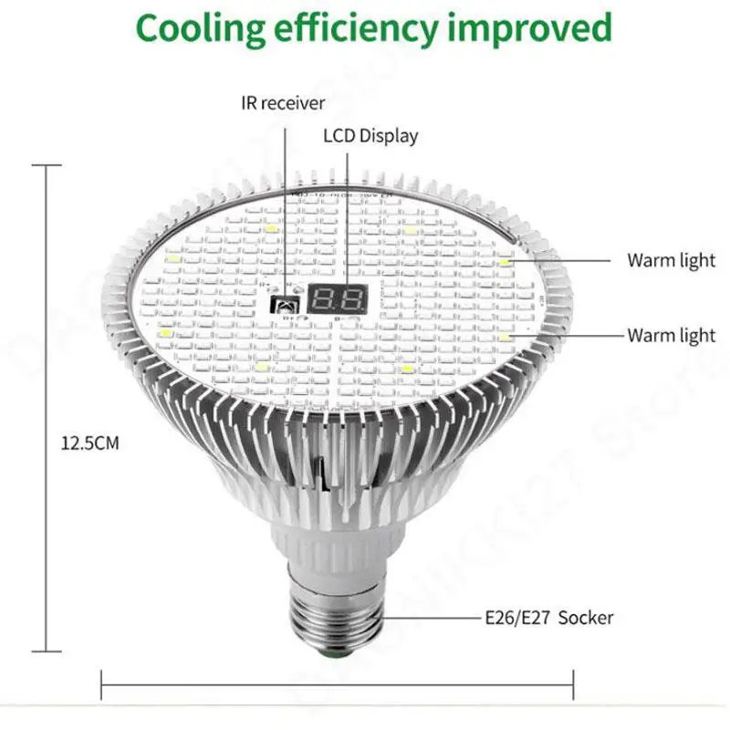 Imagem -03 - Full Spectrum Led Plant Crescer Lâmpadas Vegs Temporizador Dimmable Temporizador Controle Remoto para Estufa Crescer Box V27 280