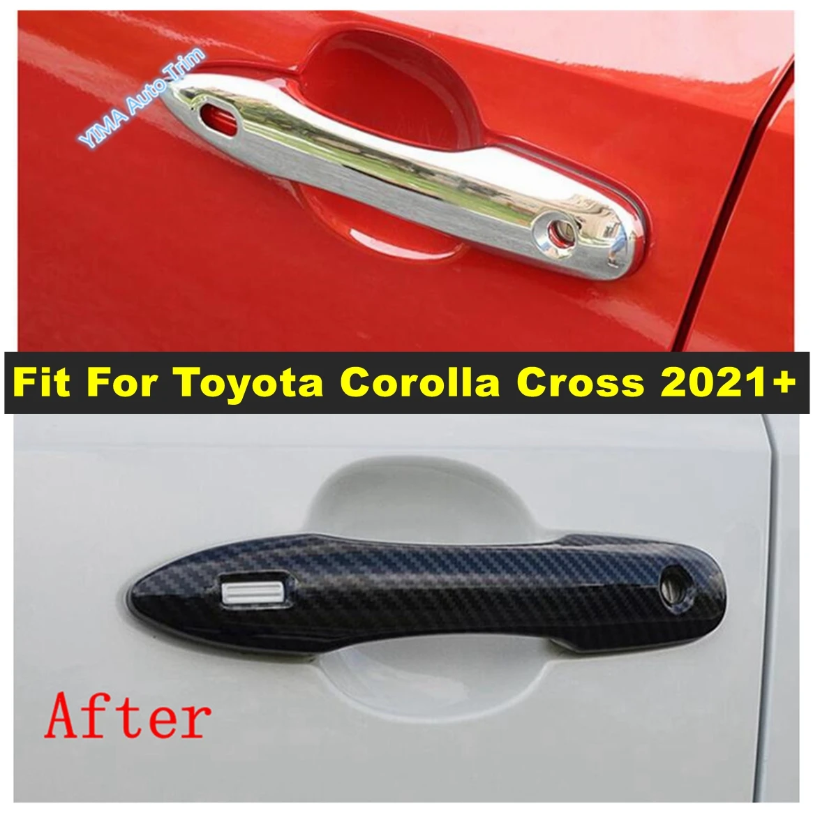 

LHD Auto Outside Door Pull Doorknob Handle Bowl Decor Cover Trim ABS Accessories For Toyota Corolla Cross 2021 2022 2023 2024