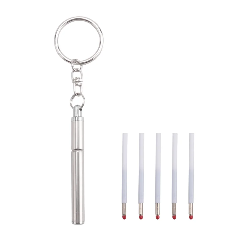 Y19A Portable Key Ring Stainless Steel Telescopic Pen Telescoping Ballpoint Pen Keychain Tool For Outdoor Travel