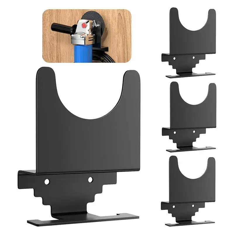 A25F-Wall-Mounted Angle Grinder Stand Set With 4 Pieces, Disc Hook Rack And Wire Rack For Power Tool Organization