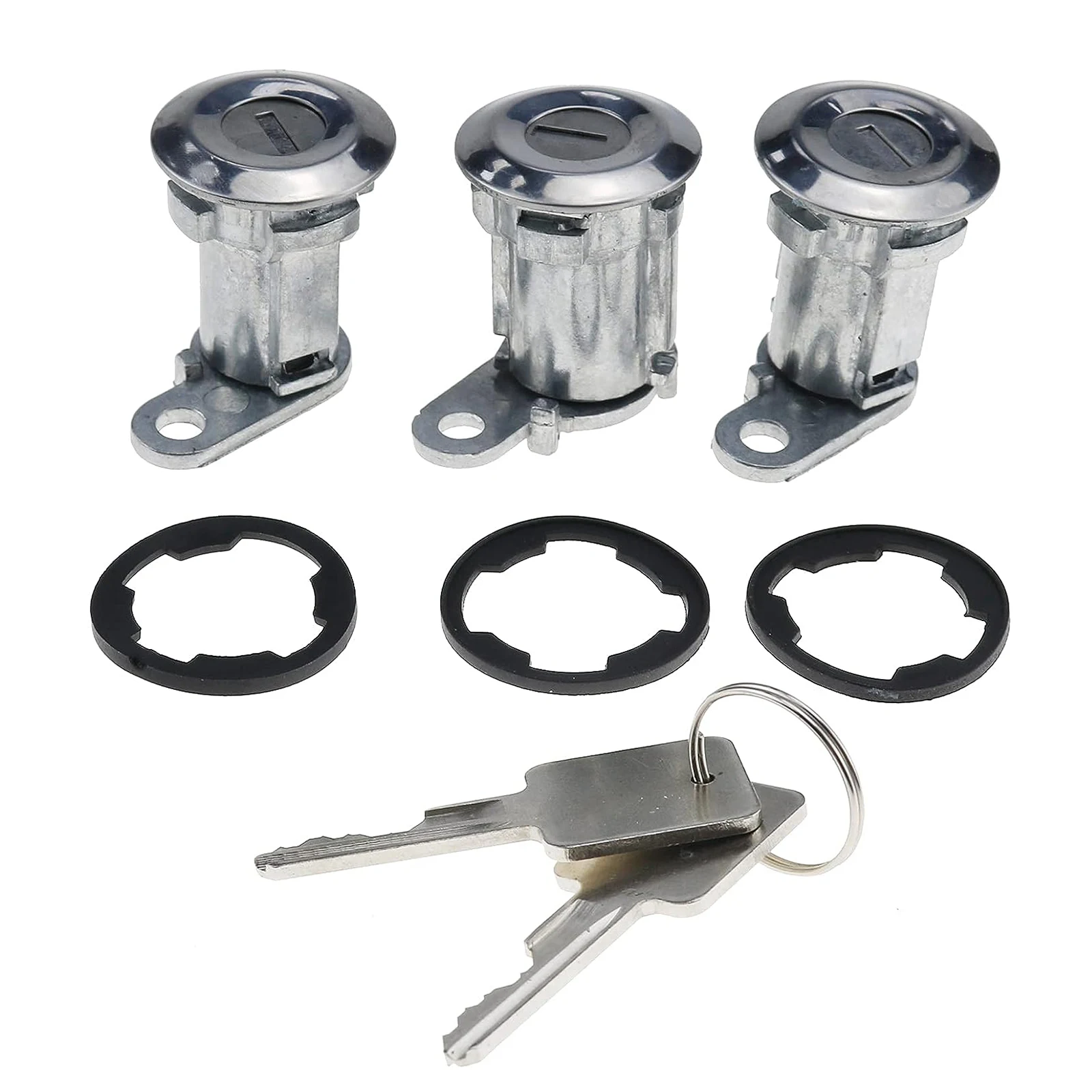 Set Of 3 Door Lock Cylinders With Keys 8122874K3 For Jeep Wrangler YJ