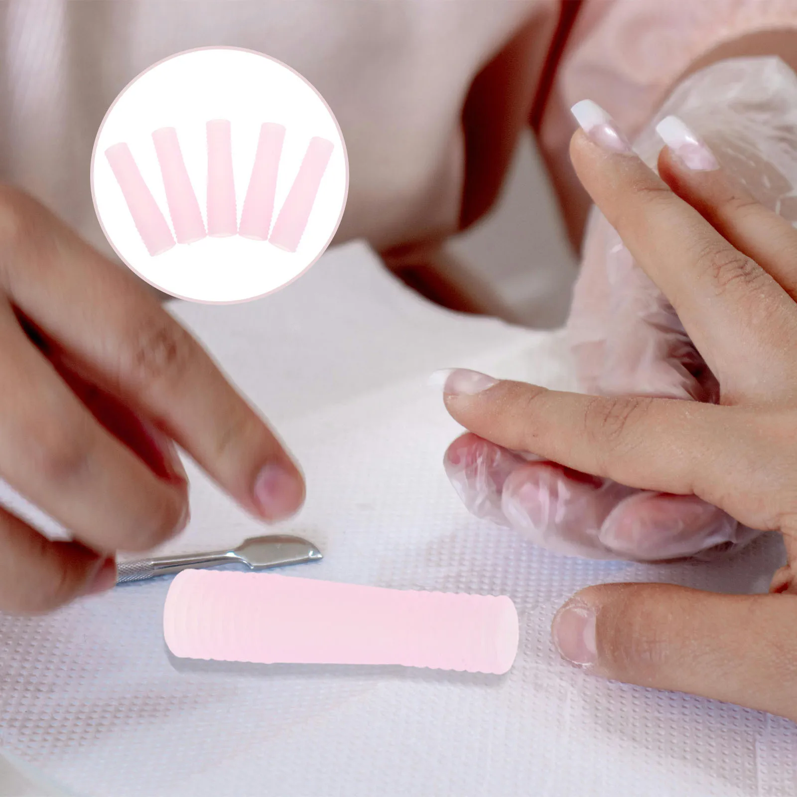 8쌍 실리콘 네일 니퍼 커버 보호 슬리브 큐티클 가위 각질 제거기 네일 도구 보호대 매니큐어 도구 슬리브