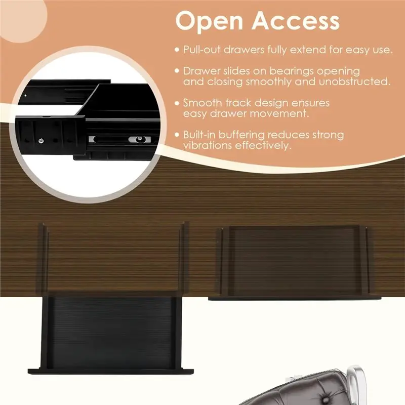 AS60-منظم درج معدني انزلاق 20 بوصة تحت المكتب ملحق قابل للسحب لأقل من طاولة المكتب صندوق تخزين الأدوات المكتبية