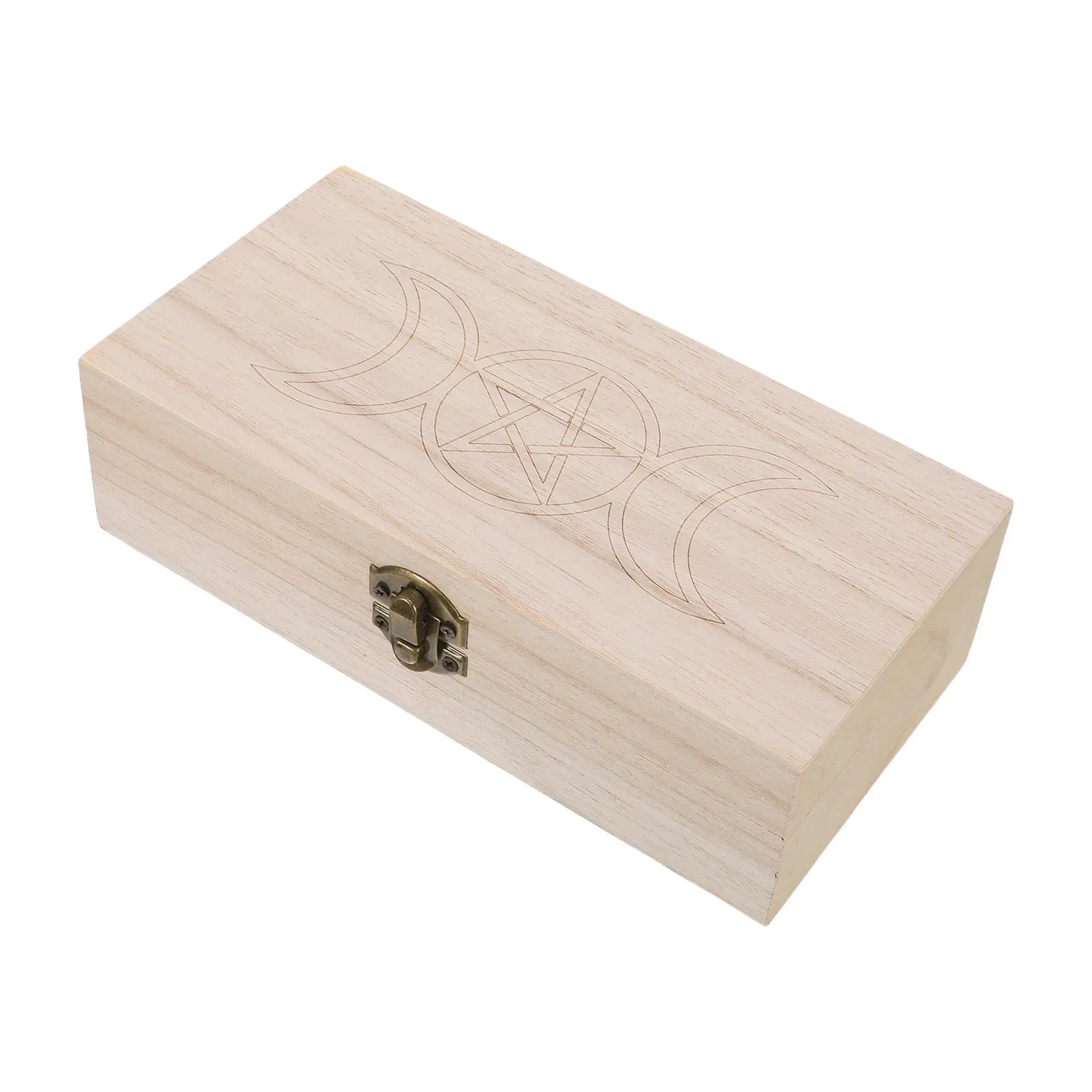Wooden Tarot Card Holder Box Decorative Storage Chest Rectangle Keepsake Jewelry Organizer Memory Photo Trinket Divination Tool
