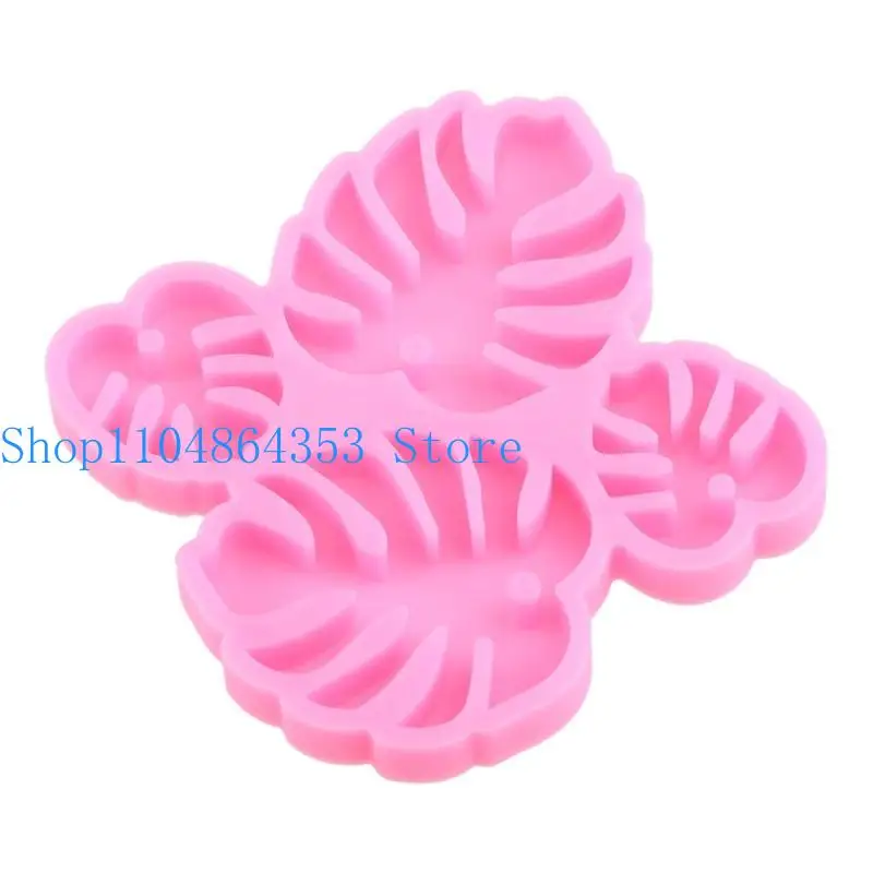 652F Monstera يترك أزرار الأذن قالب السيليكون مناسب للراتنج راتنج راتنجات الإيبوكسي DIY Craft Craft Morning Making Jewelry