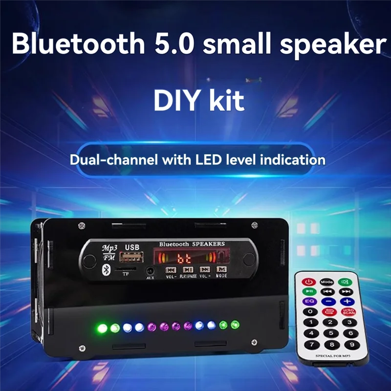 Новый! !Bluetooth 5.0-совместимый комплект FM-радио с индикатором уровня с голосовой активацией — электроника своими руками