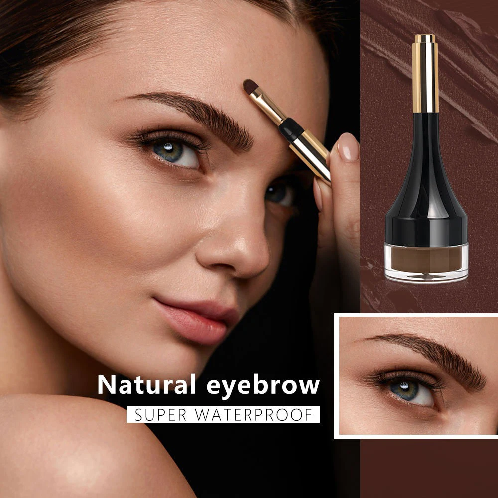 10-Color Private Label Eyebrow Cream Custom Logo Eye Brow Gel with Built-in Brush Long-Lasting Waterproof Smudge-Proof Makeup