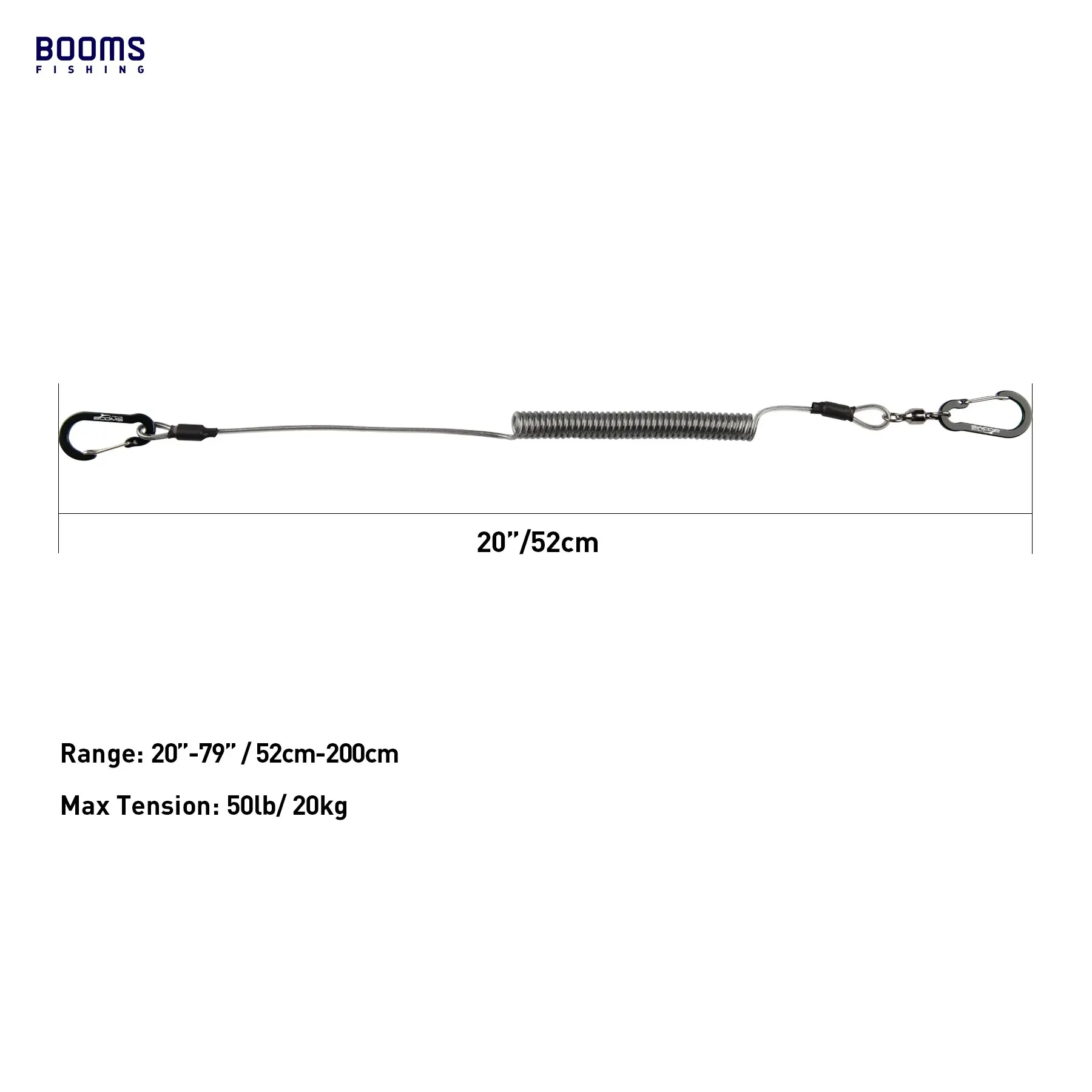Booms Fishing T02RB1 Wędka Tether Łódka Kajak Łopata 2M Elastyczna smycz do narzędzi wędkarskich Pręty Pasek 4 sztuk/zestaw — zdjęcie 6