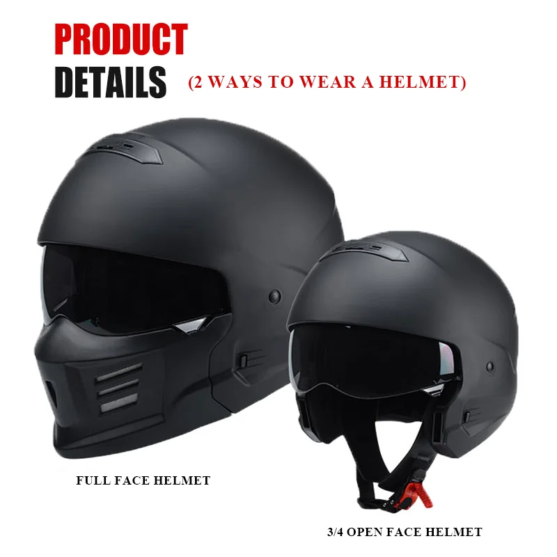 Scorpion-Casque intégral ABS pour hommes et femmes, casques de moto, lentille intégrée, quatre saisons, adulte, approuvé par le DOT, cyclomoteur