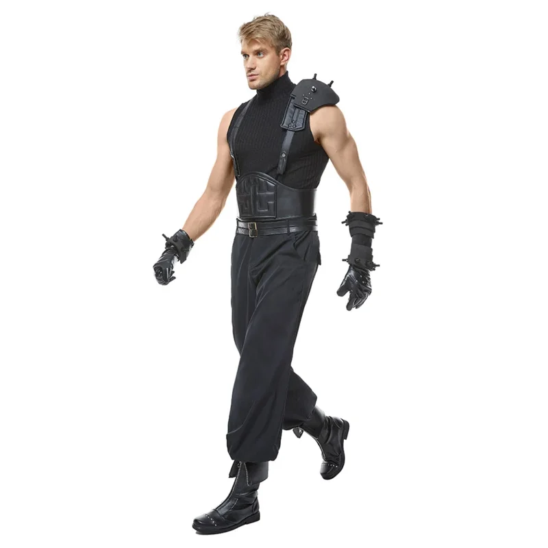 FF7 Cloud Strife Cosplay Costume Anime Game Final Fantasy VII Men Vest Pant Halloween Party Clothes For Male Adult Role Play New