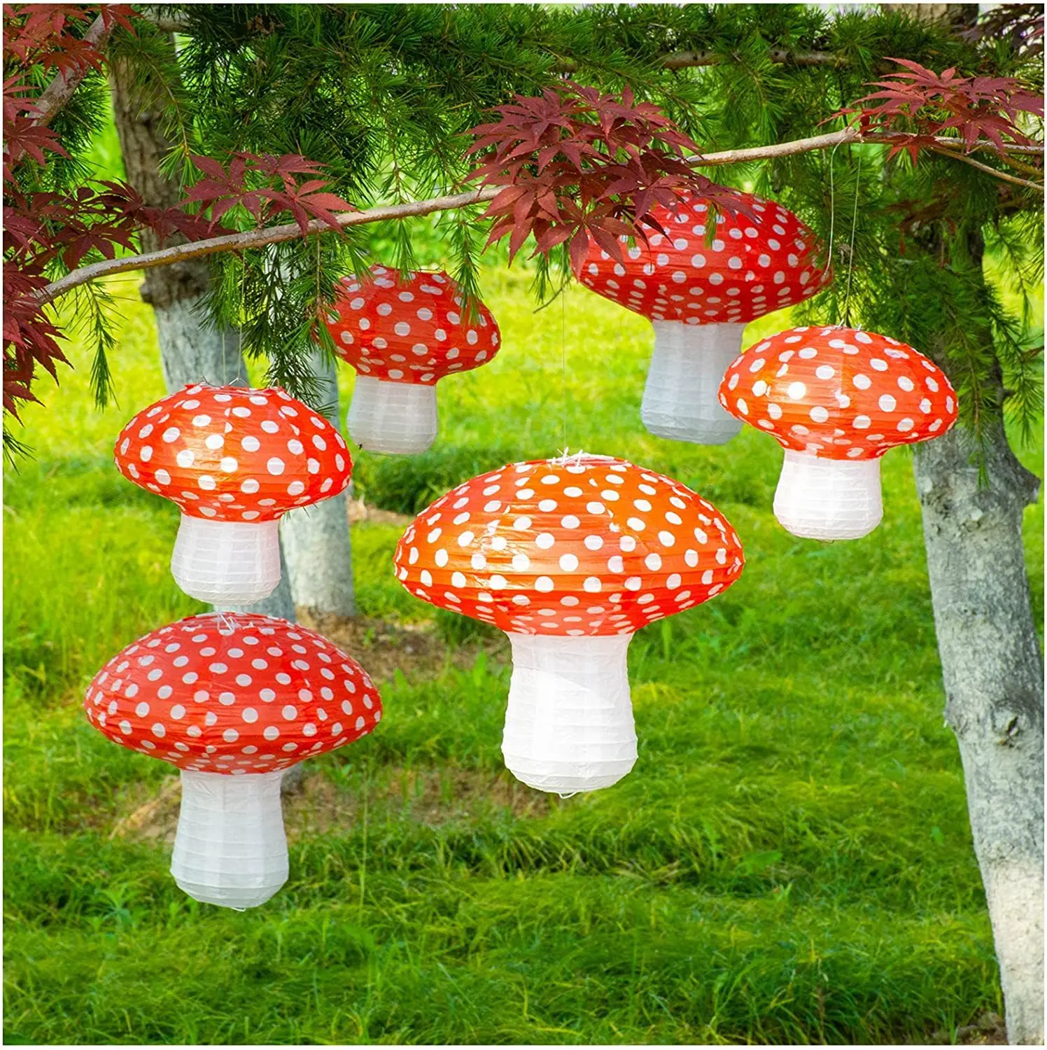 Easter Mushroom Paper Lantern Children's Happy Birthday Party Kindergarten Decor Happy Easter Day Mushroom Strawberry Lantern