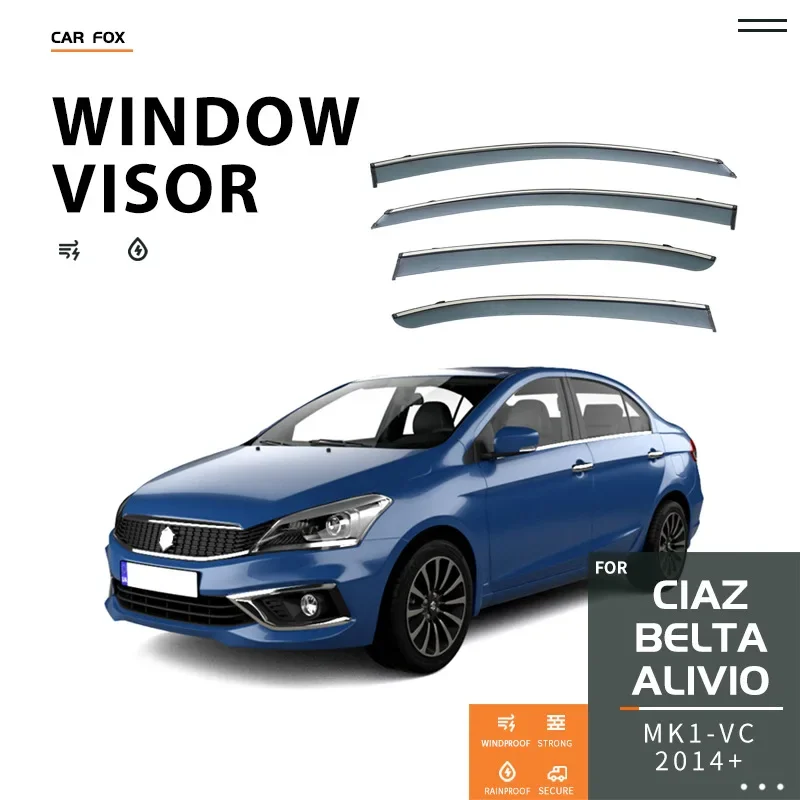 For Suzuki ALIVIO CIAZ 2014+ Car Window Visor Awning Shelters Windshield Side Window Rain Sun Shade Auto Accessories