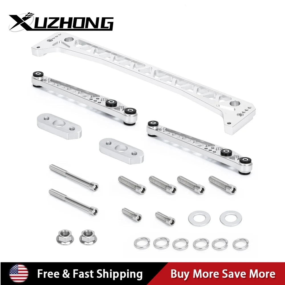 

Billet Rear Lower Control Arm+Subframe Brace for 96-00 Honda Civic EK LCA Silver