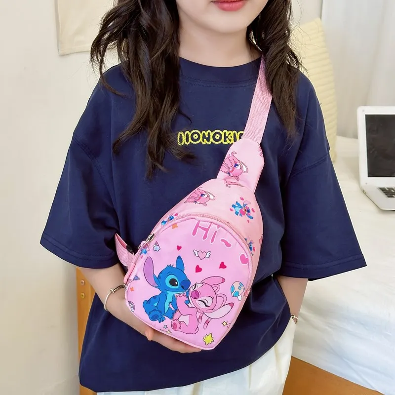 2024 neue Cartoon Stich Brusttasche für Kinder Umhängetaschen für Jungen und Mädchen kleinen Rucksack für Kinder Geburtstags geschenk