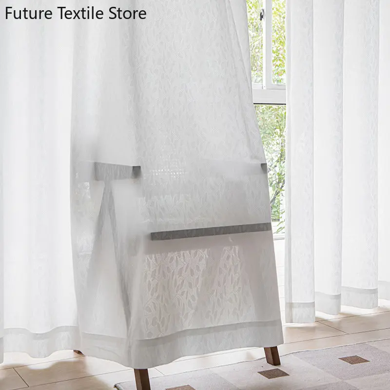 

White gauze mirror veil balcony bay window bedroom living room gauze partition gauze Curtains for Living dining room bedroom