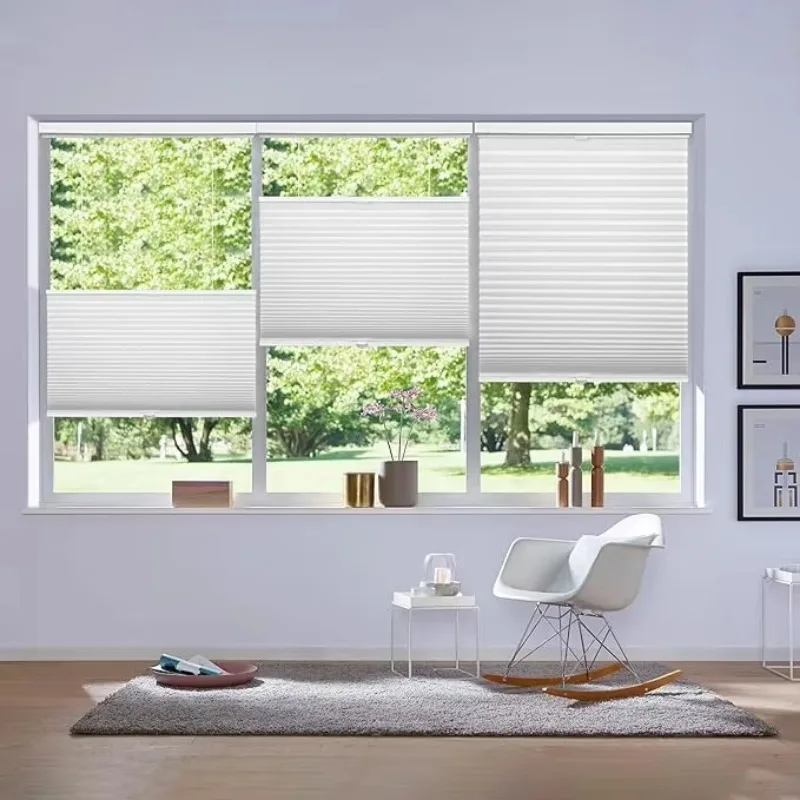 White Color 100% Blackout Darkening Honeycomb Window Shade up and Down Cellular Blind Manual Cordless Honeycomb Blind