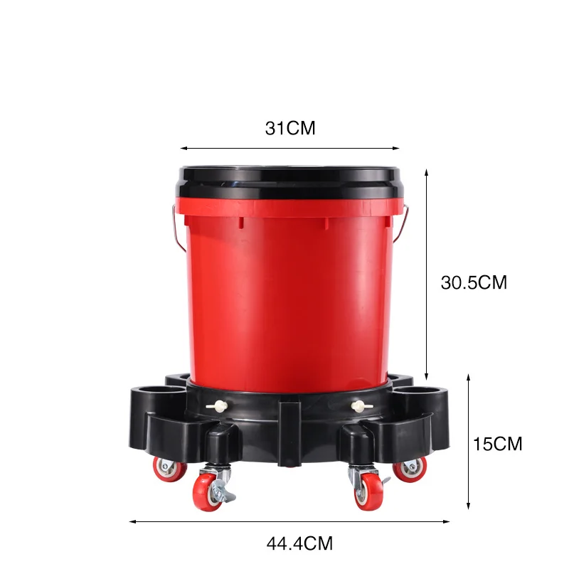 Multi Functional Sitting Mobile Car washing Bucket Can Store Car Washing Tools Detachable Washing Roller With Tool Tray