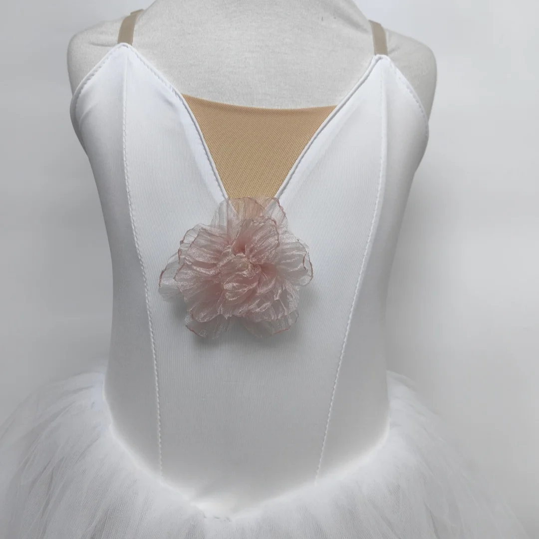 白いロングバレエドレス 女の子 大人 女性 子供 バレエドレス ロング モダンダンス衣装 スワンダンス パフォーマンス ダンスパーティードレス