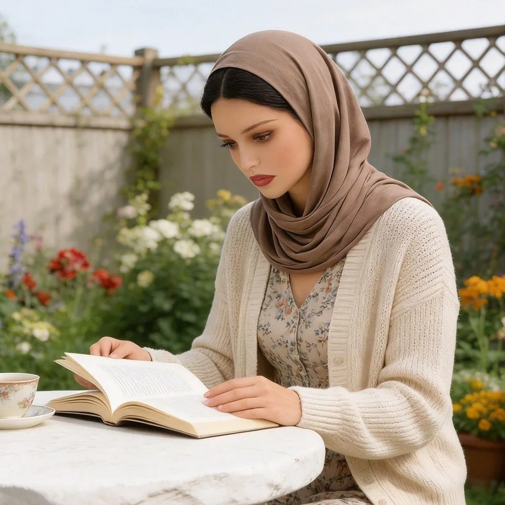 Classic Modal Jersey Instant Hijab Solid Color Wrap-Around Neck Under scarf Cotton Stretch Breathable Hijab Caps for Women