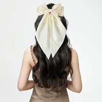New Solid Color Bowknot Ribbon Hair Clip Women Large Bowknot Barrettes Girls Ponytail Clip Headband Hair Accessories Gifts - Image 2