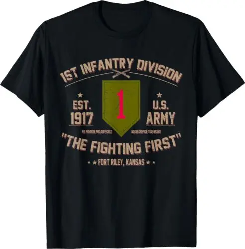 NEW LIMITED US Army 1st Infantry Veteran The Fighting First T-Shirt