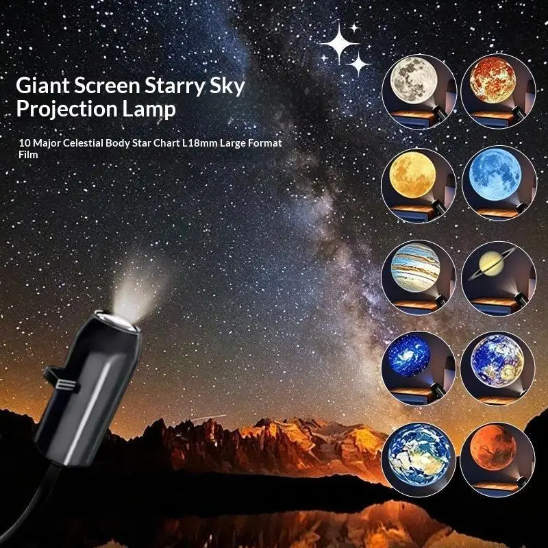 Hoyytu Mini Galaxy Planet Projector USB Powered Brightness Adjustable Projection Lamp Portable Night Light for Dorm Use